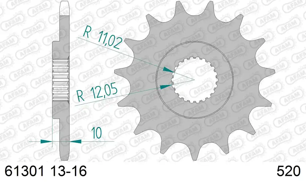 Pignone AFAM 61301NR-16 Passo 520 Con Gomma Antirumore APRILIA 650 IE PEGASO 2001 -2004 Compra Adesso