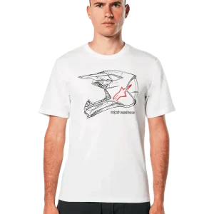 Saldi Maglietta ALPINESTARS T-shirt MA casco Tee Bianco