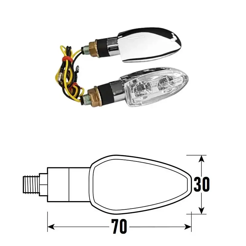 Ultimissimo Modello Freccia a Led SPIKE-2 (Coppia) - Cromato