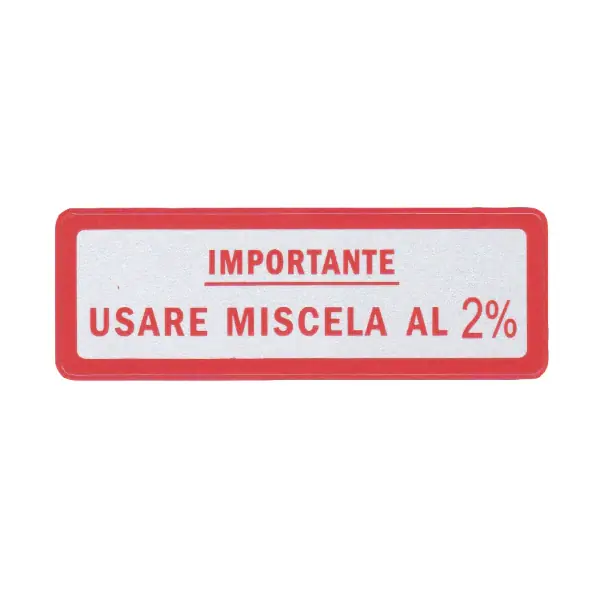 Adesivi Importante Usare Miscela al 2% RMS Classic 610054M00R Più Venduto