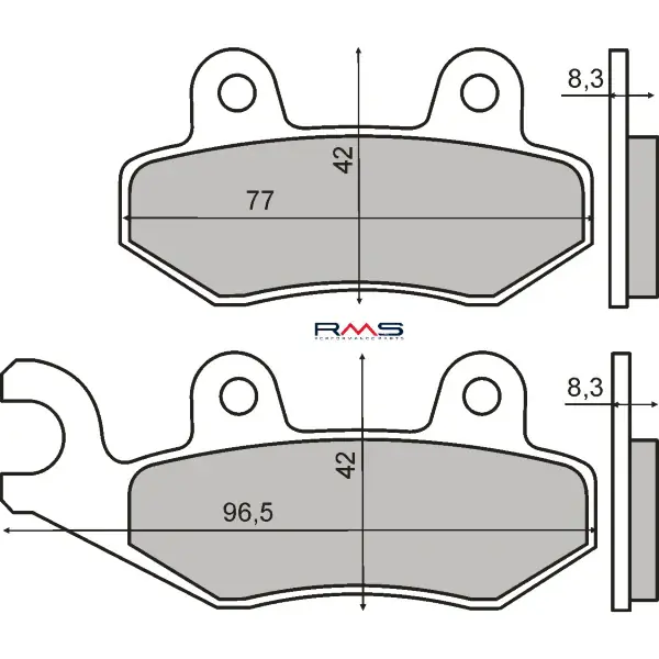 Economico Pastiglie Freno RMS Organiche Peugeot Geopolis 125cc/Satelis 125-250cc Anteriore per PEUGEOT DJANGO 50 4T HERITAGE 50 2015 - 2017