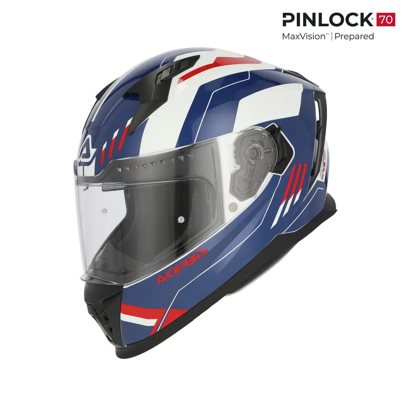 Più Venduto Casco Integrale Moto Acerbis X-WAY Blu - Bianco - Rosso omologato ECE 22-06