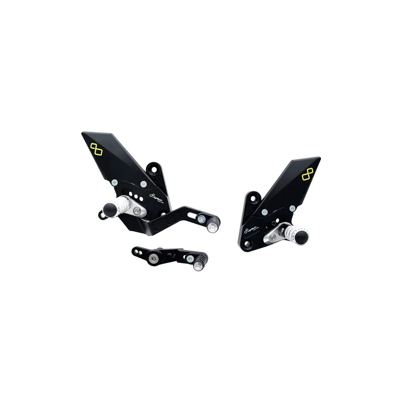 LIGHTECH Pedane Regolabili Con Poggia Piedi Fissi per Yamaha MT-09 2021 Subito Disponibile