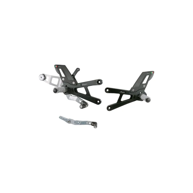 LIGHTECH Pedane Regolabili Con Poggia Piedi Fissi - TRACK USE per Yamaha R1 2015 Subito Disponibile