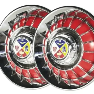 COPPIA COPPA RUOTA IN FERRO VESPA 10” CROMATA ROSSO Offerta Speciale