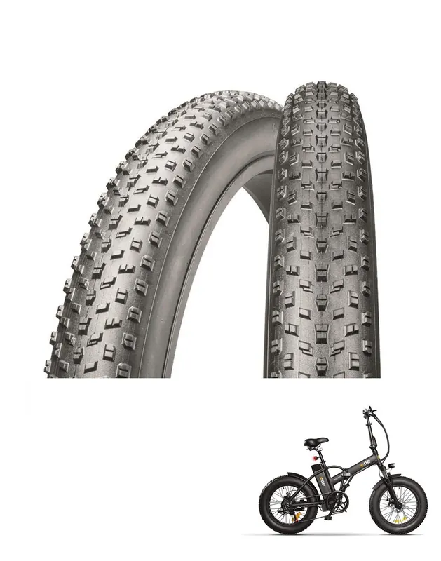 Prezzo Basso COPPIA COPERTONE FATBIKE TACCHETTATO 20×4.00
