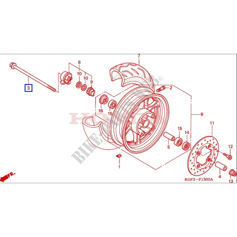 Prezzo Scontato 44301-KGF-900 PERNO ASSE RUOTA ANTERIORE ORIGINALE HONDA PES 125 – CHIOCCIOLA 125/150