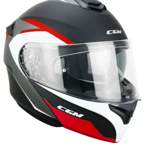 Ultimissimo Modello CASCO MOTO MODULARE CGM 508G 568G BERLINO BRESDA NERO ROSSO OPACO